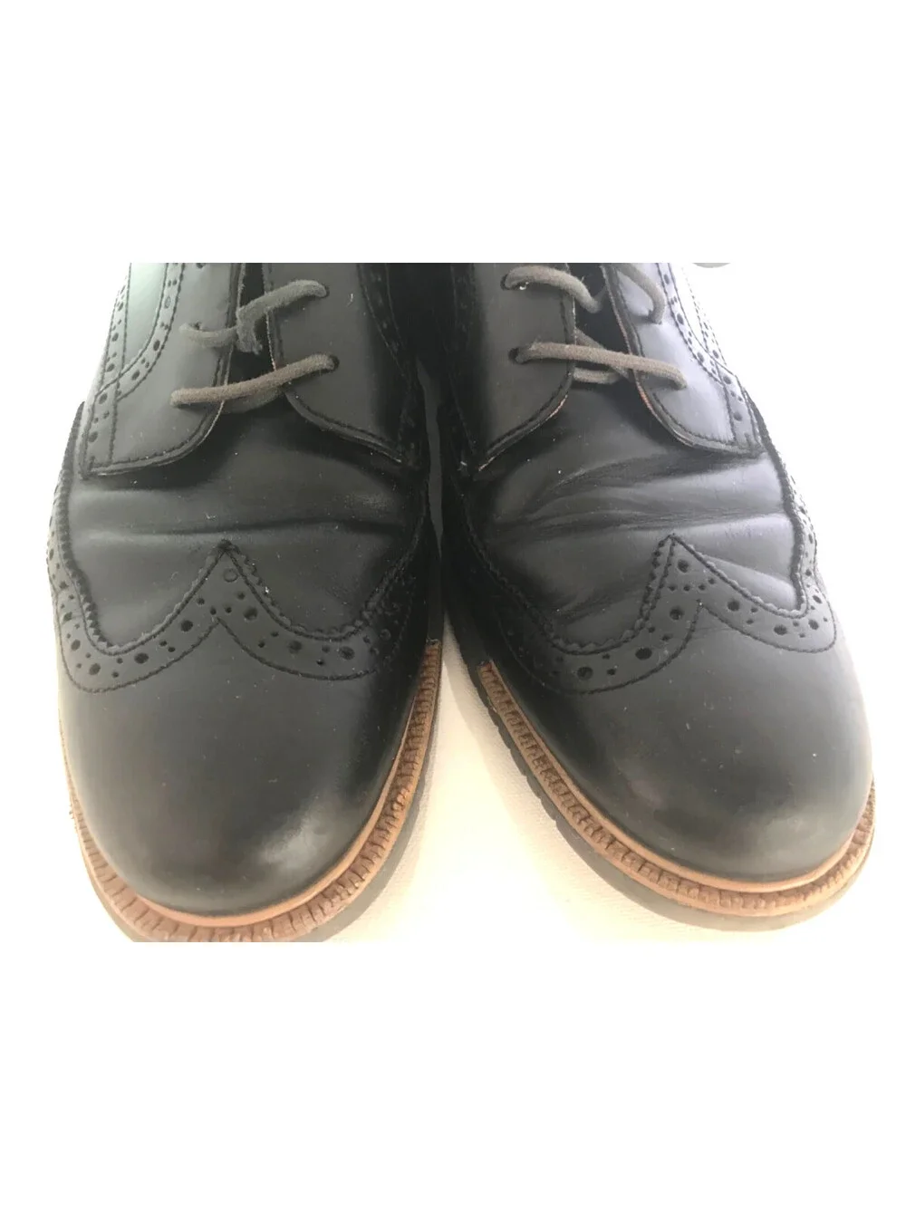 COLE HAAN Grand OS Mens Size 9.5 M Black Leather Wingtip Oxford Dress Shoes